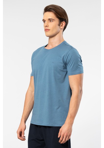 Erkek Bisiklet Yaka T-Shirt 2169/İNDIGO fiyatları