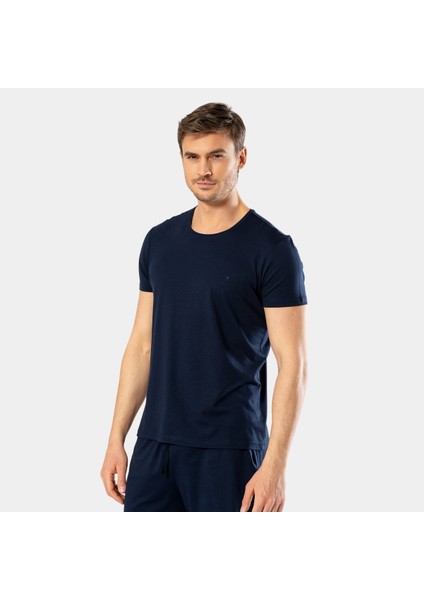 Erkek Bisiklet Yaka T-Shirt (Slim Fit) 2169/LACIVERT fiyatları
