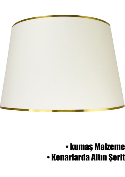 Krem Gold Şeritli Lambader Şapkası