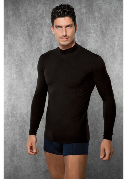 Erkek Modal Boğazlı Yaka Uzun Kol T Shirt 2930 modelleri
