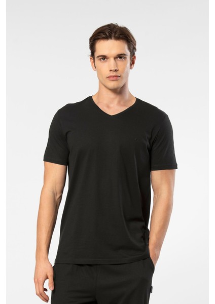 Erkek V Yaka T-Shirt 2170/SIYAH