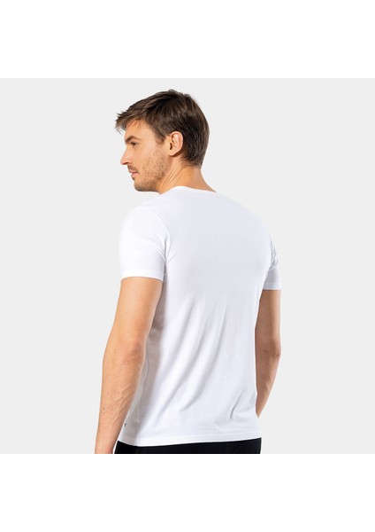 Erkek V Yaka Likralı T-Shirt 1332/BEYAZ fırsatları
