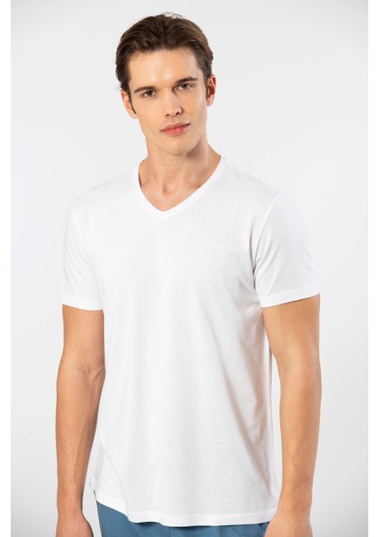 Erkek T-Shirt (Slim Fit) 2170/BEYAZ