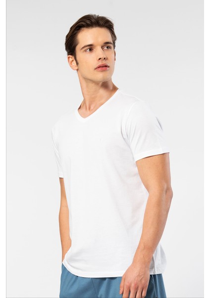 Erkek T-Shirt (Slim Fit) 2170/BEYAZ indirimleri
