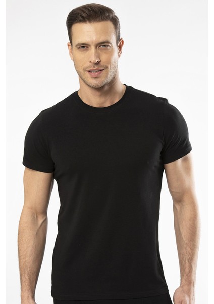 Erkek Kısa Kollu T-Shirt 1307/SIYAH indirimleri