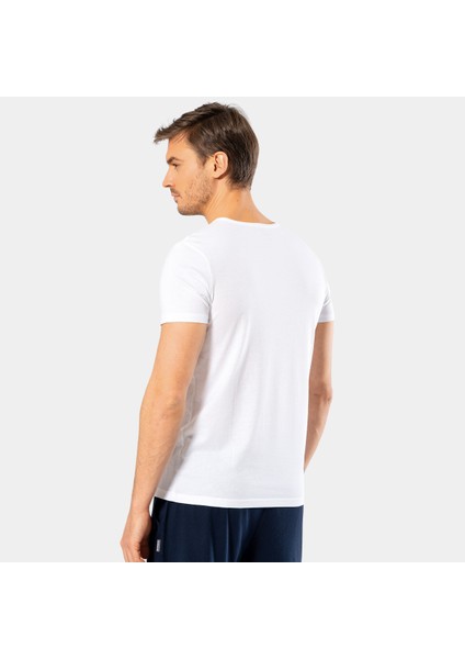 Erkek Bisiklet Yaka T-Shirt (Slim Fit) 2169/BEYAZ