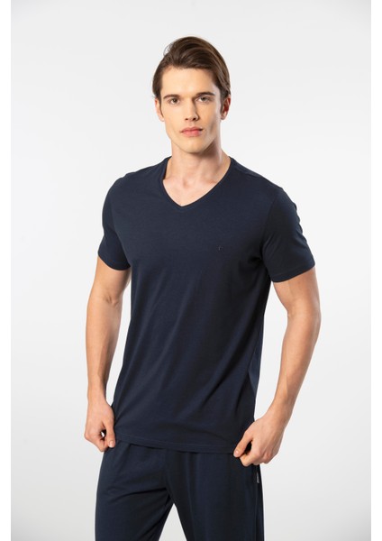 Erkek T-Shirt (Slim Fit) 2170/LACIVERT