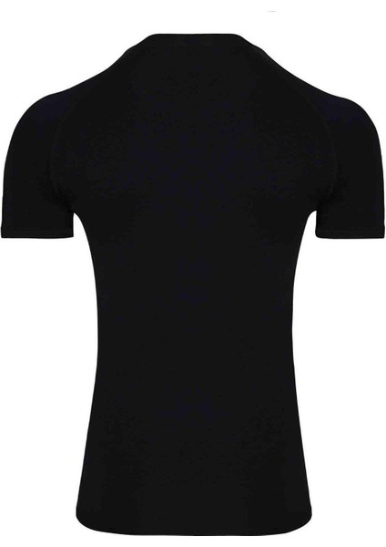 Siyah Modal Y. Yaka Kısa Kol Erkek T Shirt 2535