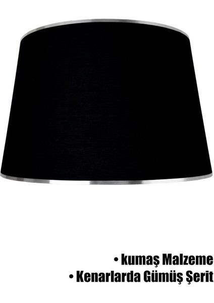Siyah Gümüş Şeritli Lambader Şapkası