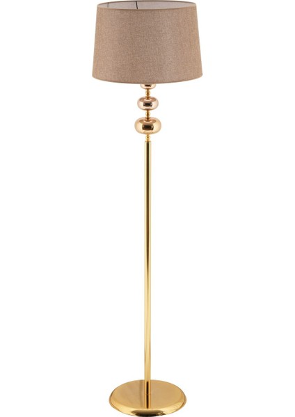 Flora Gold Lambader Bej Başlık, Siyah Küre Detaylı Metal Lambader