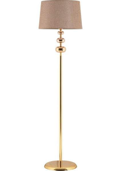 Flora Gold Lambader Bej Başlık, Siyah Küre Detaylı Metal Lambader