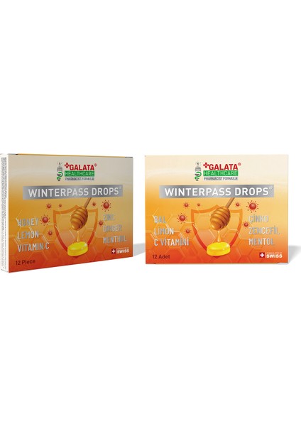 Winterpass Drops Bal,limon,çinko 12 Adet