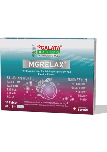 Mgrelax Magnezyum L-Theronat ,pasiflora 30 Tb