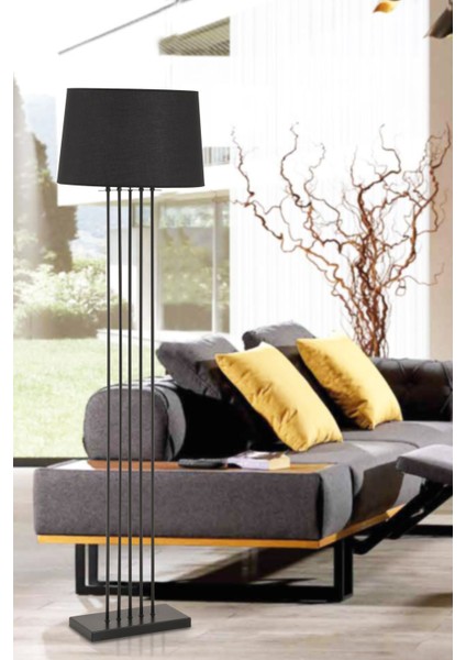 Mızrak Siyah Lambader Siyah Başlık, Modern 5'li Mızrak Metal Lambader