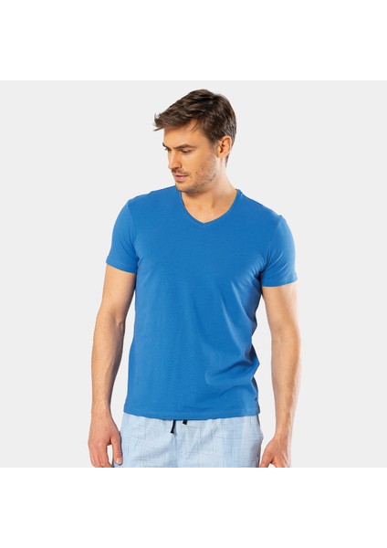 Erkek V Yaka Likralı T-Shirt 1332/SAKS fiyatları