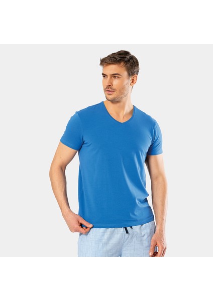 Erkek V Yaka Likralı T-Shirt 1332/SAKS modelleri