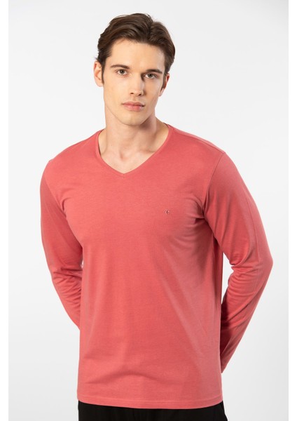 Erkek Modal Pamuk V Yaka T-Shirt 2243/MERCAN