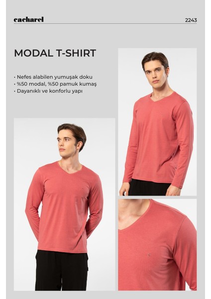 Erkek Modal Pamuk V Yaka T-Shirt 2243/MERCAN fiyatları