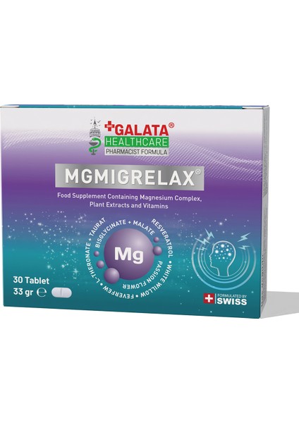 Mgmigrelax Magnezyum L-THERONAT,Q10 30 Tb