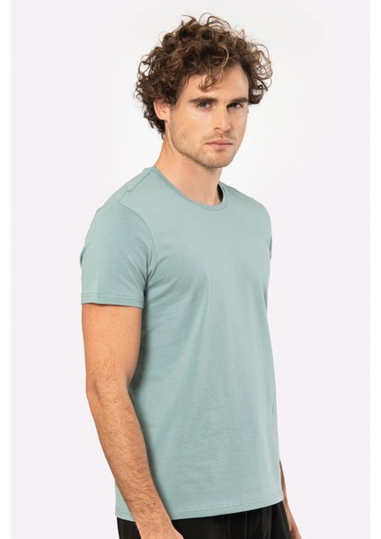 Erkek Bisiklet Yaka Likralı T-Shirt 1331/YEŞİL1 fiyatları