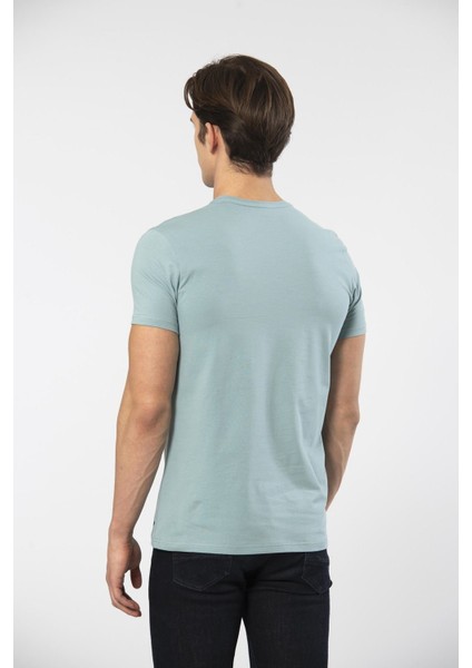 Erkek V Yaka Likralı T-Shirt 1332/YEŞİL1 modelleri