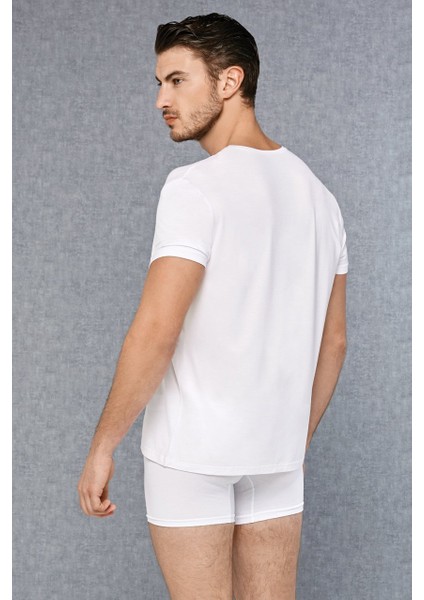Erkek Micro Modal V Yaka Kısa Kol T Shirt 2865 fiyatları