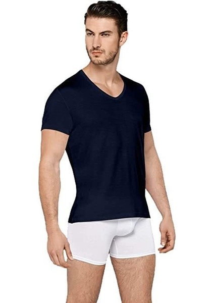 Erkek Micro Modal V Yaka Kısa Kol T Shirt 2865 modelleri