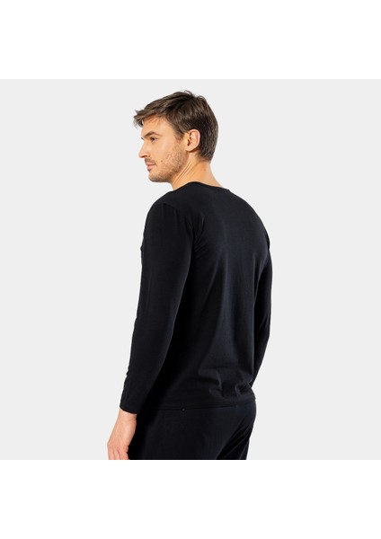 Erkek V Yaka Likralı T-Shirt 1332/SIYAH