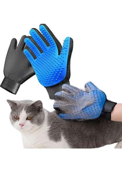 Bakgelal Evcil Hayvan Tüy Toplama ve Masaj Eldiveni, Kedi ve Köpekler İçin Özel Tarama Eldiveni (Mavi) fırsatları