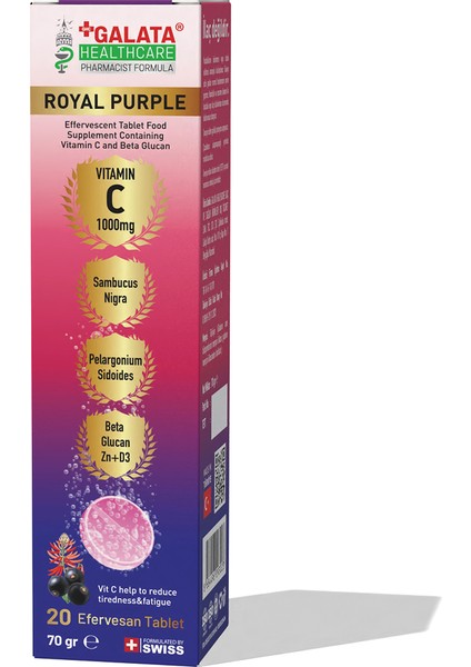 Royal Purple Sambucus N.,Pelergonium S.,1000 Mg C Vitamini 20 Eff