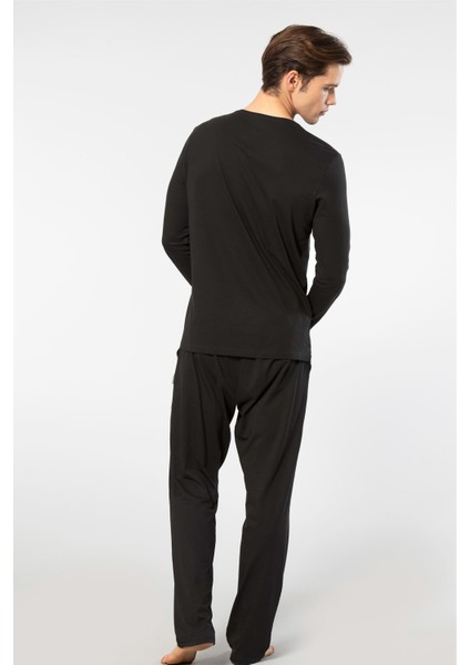 Erkek Uzun Kollu Modal Pijama Takımı 2237/SIYAH modelleri