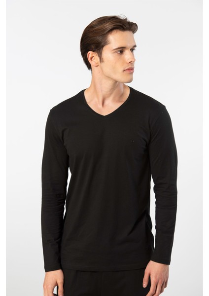 Erkek Uzun Kollu Modal Pijama Takımı 2237/SIYAH fırsatları