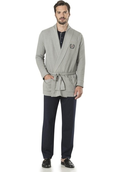 5595 5'li Röpteşambır Pijama Seti - Gri