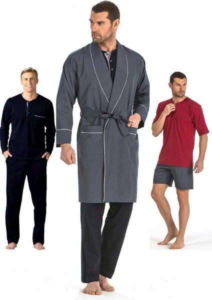 5li Penye Robdöşambr Damat Pijama Set 5560