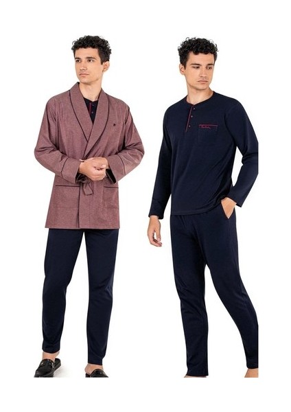 Erkek 3'lü Rob Takımı 5610 Bordo