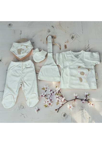 %100 Pamuklu 5'li Yenidoğan Hastane Çıkışı Seti – Ayıcık Desenli fiyatları