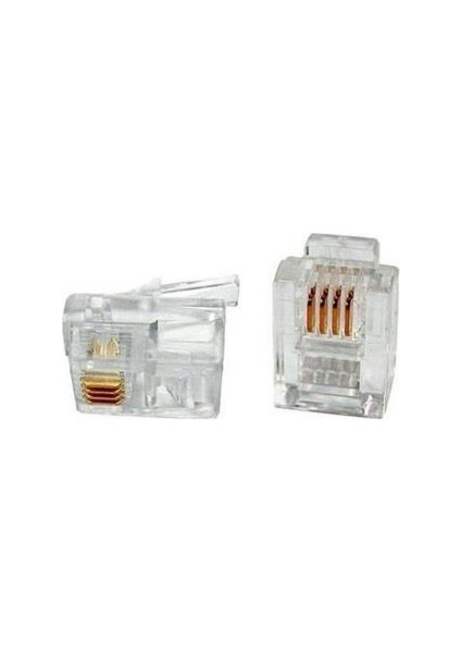 RJ11 Jack - 4 Pinli (6P4C) - 100 Adet