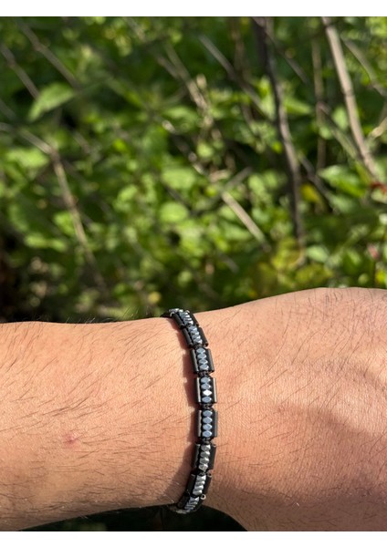 Hematit Bileklik - Lotus Black Silver Bileklik - Tasarım Bileklik Özel Kesim Ayarlanabilir indirimleri