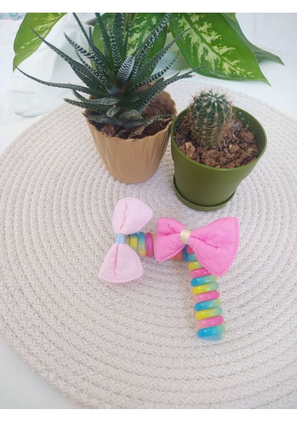 Butikhafsa Çocuk Toka At Kuyruğu 2'li Yaylı Spiral Toka / Makarna Model Tasarım Pratik Toka