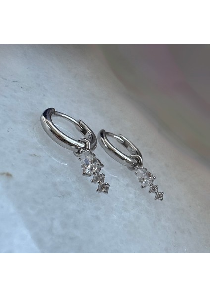 Sallantılı Gümüş Küpe MS3190, 925 Ayar Gümüş, Ithal Ürün