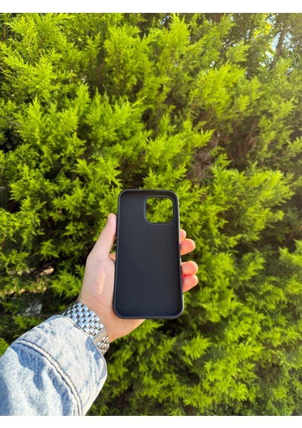 Apple iPhone 14 Pro Max Siyah Lansman Uyumlu Içi Kadife Silikon Kılıf