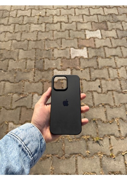 Apple iPhone 14 Pro Max Siyah Lansman Uyumlu Içi Kadife Silikon Kılıf