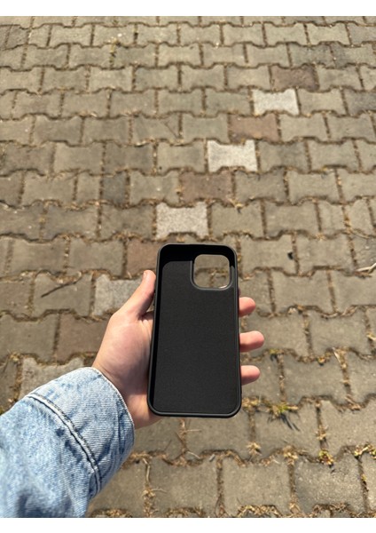 Apple iPhone 14 Pro Max Siyah Lansman Uyumlu Içi Kadife Silikon Kılıf
