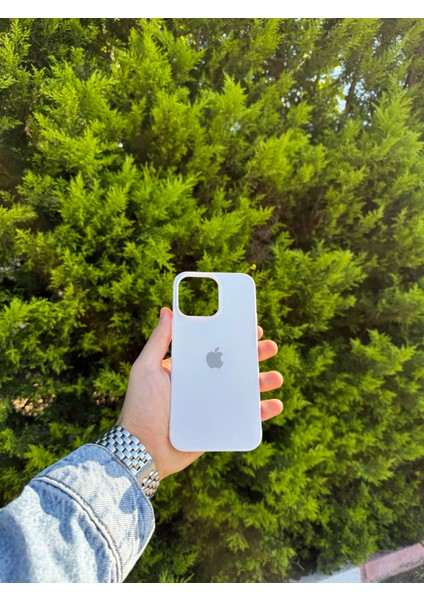 Apple iPhone 14 Pro Max Beyaz Lansman Uyumlu Içi Kadife Silikon Kılıf