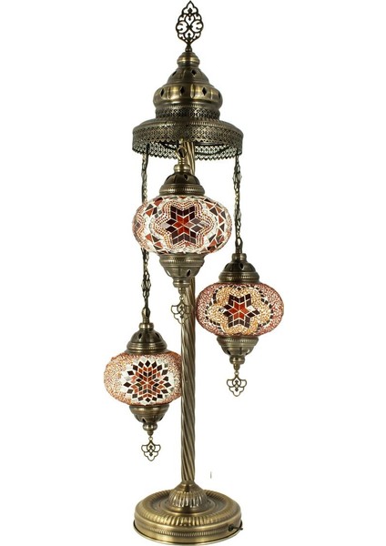 Retro 3'lü Mozaik Lambader, El Yapımı Mozaik Lamba, Osmanlı Aydınlatmaları, Türk El Sanatları modelleri