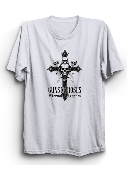 Guns N' Roses, Cross, Rock Metal Müzik Grubu Baskılı %100 Pamuk Tişört