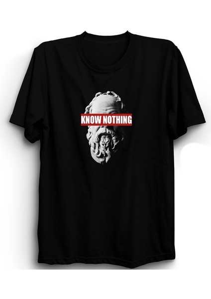 Socrates, Know Nothing, Tasarım Unisex %100 Pamuk Tişört