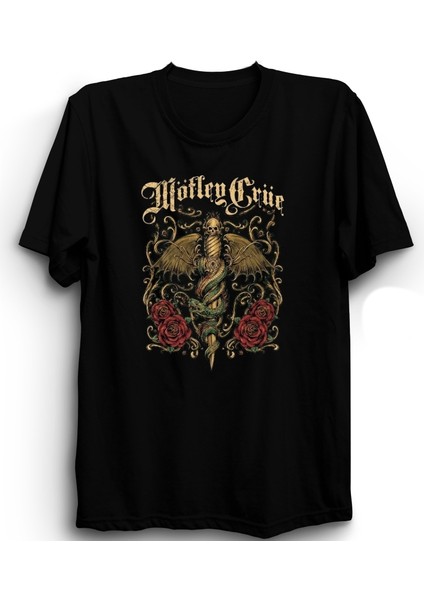 Mötley Crüe, Rock Metal Müzik Grubu, Unisex, Siyah %100 Pamuk Tişört