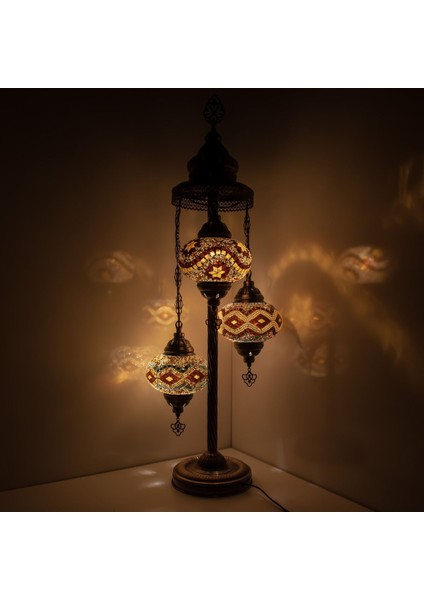 Osmanlı Mozaik Lamba Hediyelik Otantik 3'lü Lambader
