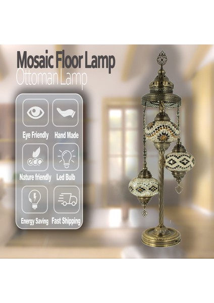 Osmanlı Mozaik Lamba Hediyelik Otantik 3'lü Lambader indirimleri